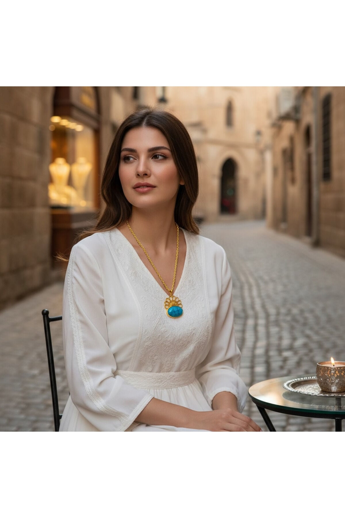 Firuze Gözyaşı Kolye